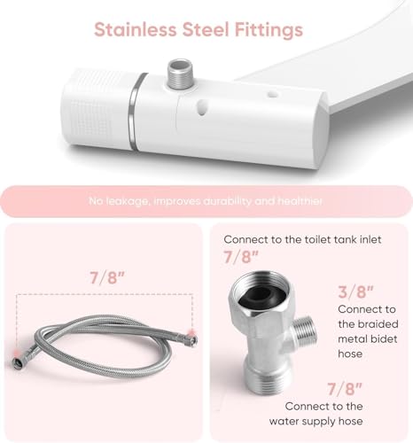 Ultra-Slim Bidet Attachment, Wash-(Retractable Dual Nozzles),