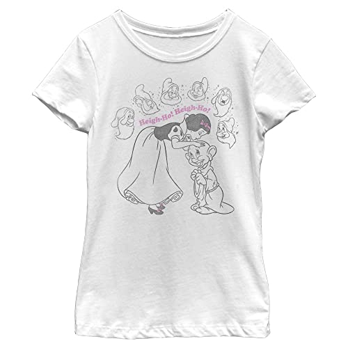 Disney Snow White and The Seven Dwarfs Heigh-ho Line Art Girls Standard T-Shirt