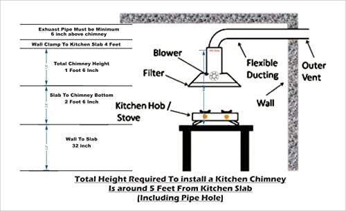 Image of SURYA Disco Chimney for Home with Auto Clean in Stainless Steel