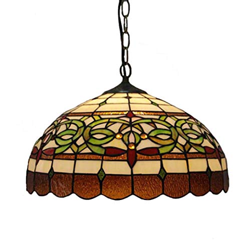 Lustre d'art en vitrail européen de 16 pouces pour un éclairage chic et durable