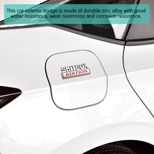 Image of Shit Box Edition Emblem, Car Exterior Emblems Badge 3D Sticker Decal, Shit Box Edition Emblem 3D Letter Sticker, 3D Fender Badge Decal Car Truck Replacement for All Cars