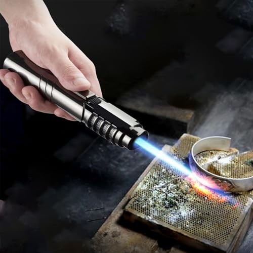 Encendedor de butano metálico, llama ajustable, rojo miniatura 5