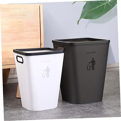 Bote de basura grande Happyyami para cocina blanco rectangular miniatura 3