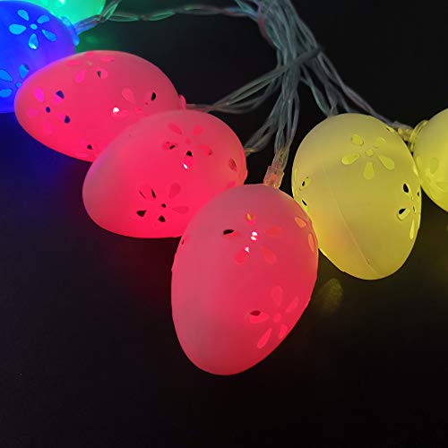 WesGen 10 LED 4.9ft Easter Egg String Lights Battery Powered Fairy String Lights Easter Holiday Party Home Decoration