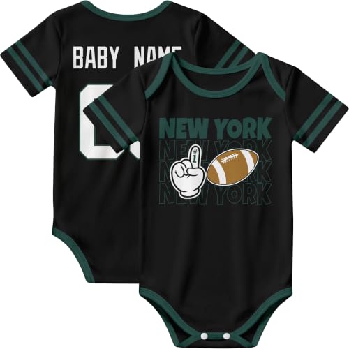 Image of KREDE Baby Clothes Custom Name Bodysuit for Baby Boy Gifts | Short Sleeves Bodysuit with Custom Number Name