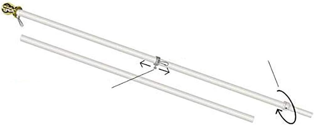 Trade Winds Flag Pole Kit: Outdoor Flag Pole Kit Includes Tangle Free Flag Pole & Flag Pole Bracket. Great for Residential or Commercial. White Steel Flag Pole Kit Wind Resistant/Rust (Made in USA)