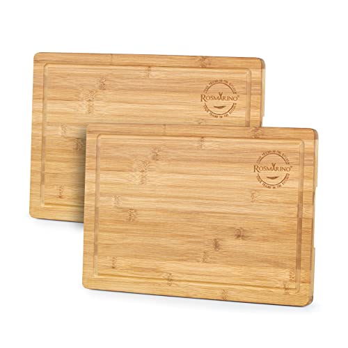 ROSMARINO Lot de 2 planches à découper massives avec jus de fruits (45 x 30 cm) Cover