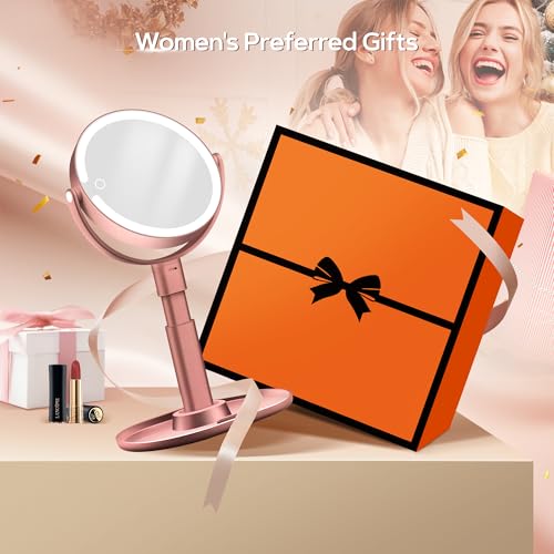 B Beauty Planet Makeup Mirror with Lights, Lighted Magnifying Mirror 30X with 3 Lighting and Adjustable Brightness, 2-Sided Height Adjustable Vanity Mirror for Bathroom, Present for Women Rose Gold - Cosy Home Interiors B Beauty Planet Makeup Mirror with Lights, Lighted Magnifying Mirror 30X with 3 Lighting and Adjustable Brightness, 2-Sided Height Adjustable Vanity Mirror for Bathroom, Present for Women Rose Gold - Image 9