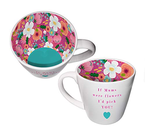 Two Up Two Down Inside Out Mugs - Decorated both on the Inside and Outside (Mum - Multi Flower)