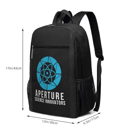 Aperture Science Travel Laptop Backpack, Business Anti Theft Slim Sturdy Laptops Backpacks, College Computer Bag Gift for Men & Women Fits 17 Inch Notebook,Black2