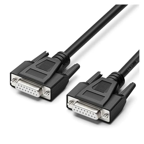 DB15 Male to Female Custom Industrial Grade Cable Pure Copper Parallel 15 Pin Serial Extension Cable 2 Rows Pinout 1m 5m 10m 30m(Female to Female,1M)