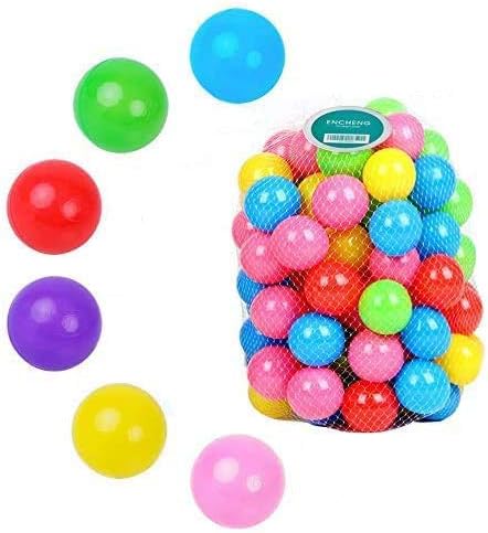 Encheng Pack of 100 Ball Pit Balls Crush Proof Plastic Ball, Pit Balls,Kids Ball Pit Small Pop Up Toddler Ball Pits,for Toddlers Girls Boys for Indoor Outdoor,Bright Colors,Phthalate Free BPA Free …
