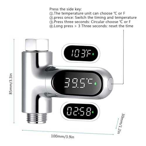 Thermomètre de douche bébé écran rotatif protège la peau sensible - 4