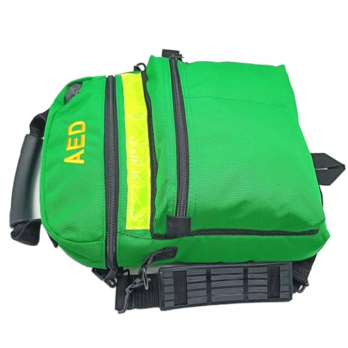 Image of First Aid Bag AED Medical 1st Aid Empty Rescue Defibrillator First Responder Bags for Emergency Critical Healthcare Protection (Bag Only) (Green)