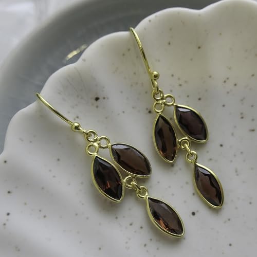Boucles d'oreilles grenat pendantes pour sublimer vos soirées - 4