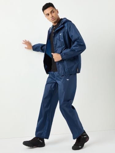 Image of Wildcraft Men Rain Jacket | Hooded Waterproof Design With Adjustable Drawstring & Elasticated Cuffs | 100% Polyester Breathable Fabric For Monsoon Travel & Daily Wear