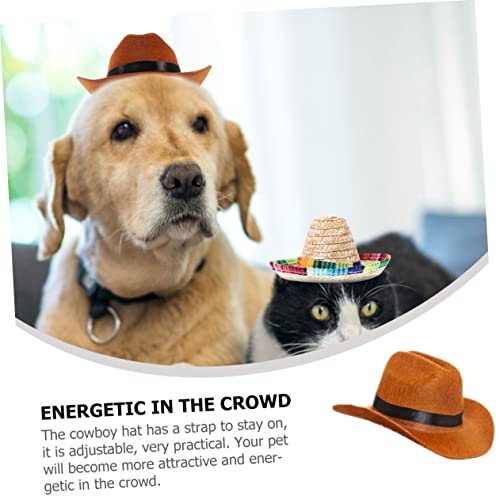 POPETPOP 4 Pçs Chapéu De Cowboy Para Animais De Estimação Chapéu De Cowboy Jeans Chapéu De Palha De