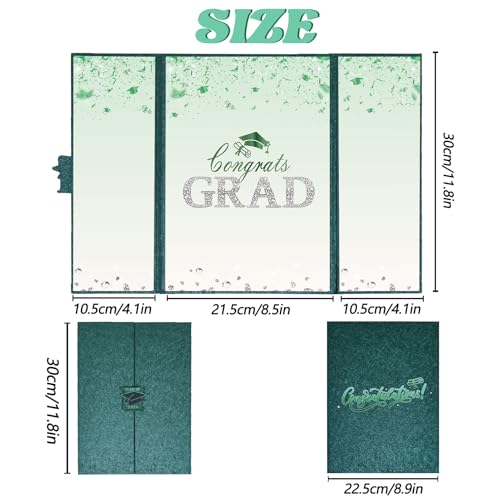 Image of Crenics Green Graduation Decorations Class of 2026, Creative Graduation Guest Sign in Book Alternative, Congrats Grad Signature Book 18 inch x 12 inch, Awesome Graduation Gift or Keepsake