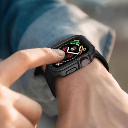 3-in-1 Silicone Band and Rugged Case Compatible for Apple Watch Bands 44mm 45mm 46mm 42mm 40mm 41mm, Sport Strap and Protective Cover with Screen Protector for iWatch Series 11 10 9 8 7 6 5 4 SE3 by Osochic - Used condition - Image 7