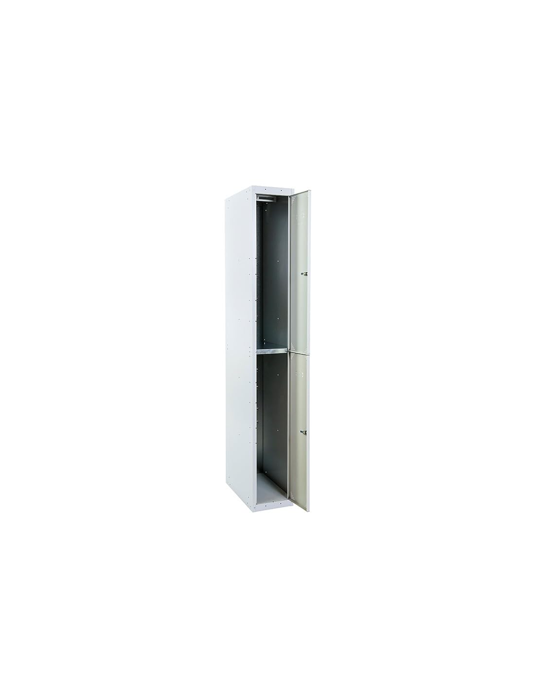 MAESTRO FERRETERO MF - Taquilla Montada de Vestuario Metálica BD 250-2 Puertas 2 Módulos Gris (500 x 1800 x 500 cm) Armario Metálico para Uso Profesional en Chapa Galvanizada