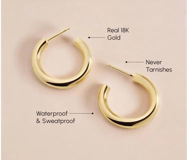 Mint & Lily Bold Hoop Earrings for Women - Never Fade, Rust, and Tarnish, Elegant Jewelry Gift for Women - Image 3