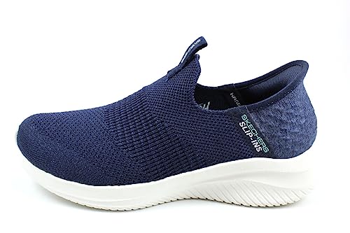 Skechers Women's Hands Free Slip Ins Ultra Flex 3.0 Smooth Step Sneaker, Navy, 5.53