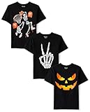 The Children's Place,Boys,All Holidays Short Sleeve Graphic T-Shirts,Multipacks,Peace/Skeleton Bball/Pumpkin 3-Pack,Large