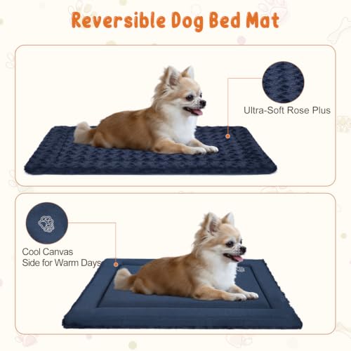 EMPSIGN Dog Crate Pad for 24"x18" Dog Crate, Plush/Canvas Navy by EMPSIGN - Used condition - Image 4
