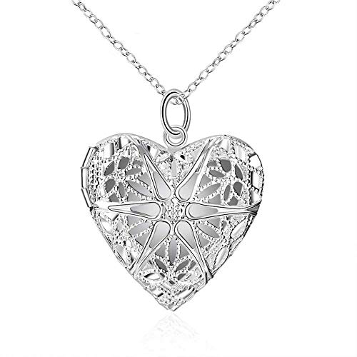 Pendentif cadre photo coeur en finition plaquée d'exception
