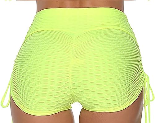 Image of Shasmi Women's Workout Yoga Shorts, High Waisted Drawstring Scrunch Booty Shorts Ruched Butt Lift Athletic Running Tights (Shorty 76)