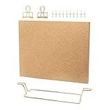 12.6x9 Inches Desktop Cork Board with Stand, Memo Board Bulletin Board Picture Board for Office Home...