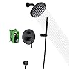 Black shower fixtures matte black shower faucet set black shower system with rain shower and handheldsumerain  urban country home decor