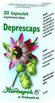 DEPRESCAPS -30 Capsules - a Dietary Supplementation - Combination of The Perfectly Selected Herbs Reduces Feeling of Anxiety and Fear.