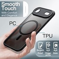 JETech Matte Magnetische Hülle für iPhone Air, Schwarz – Ansicht 6