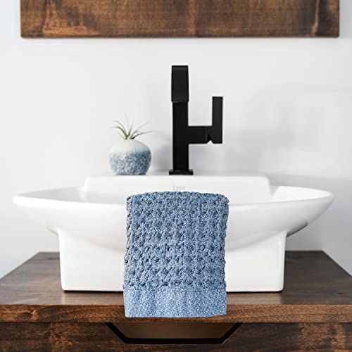 ONSEN Hand Towel - Waffle Weave 100% Supima Cotton Towel - Lusciously Soft, Durable, Fast Absorbing Waffle Towel Bath Towel, Denim Blue - Thumbnail 2
