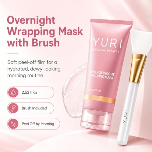Burdvmd Trttvre YURI Collagen Night Wrapping Mask – Overnight Peel Off Face Mask for Deep Hydration, Elasticity Support, and Glass Skin Glow – Suitable for All Skin Types – 2.53 fl.oz - Image 2