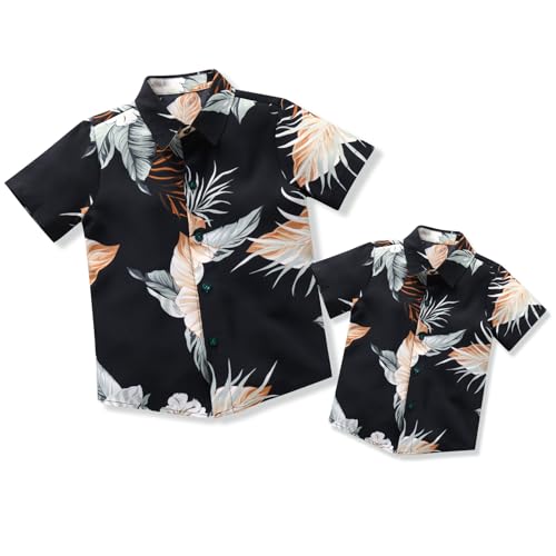 Image of Daddy and Me Matching Outfits Hawaiian Father and Son Matching Shirts for Family Photoshoot Summer Men Boys Father's Day Tops