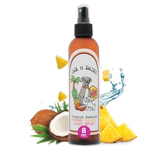 Jax N Daisy Tropical Pawadise Spray - A delightful Tropical Scent, All Natural, Good for Coat & Skin, Long-lasting Deodorizing Spray, Dog Perfume, Deodorant Spray for Smelly Dogs, Pet Perfume Spray Cover
