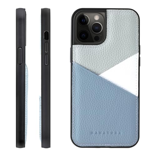 HANATORA for iPhone 12ProMax �P�[�X �{�v �ϏՌ� �X�}�z�P�[�X �X�}�z �J�[�h�|�P�b�g �p�X�e���J���[ �V�������N�J�[�t���U�[ �M�t�g �}�O�l�b�g�Ȃ� �u���[�O���[ PSP-12ProMax-BlueGray