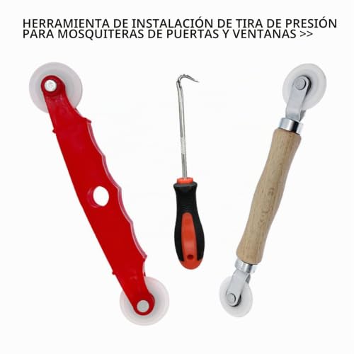 Miniatura 6 de Bigcheer 3 Pack Pantalla Herramienta De Rodillo Giratorio Rodillo Para Mosquitera Y 3.5mm Gancho De Tira De Goma Accesorios Para Mosquiteras Ccesorios Ventana Sello De Puerta