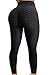 Legging Femme Pantalon de Sport Yoga Fitness Gym Pilates Taille Haute GP-11(Black,S)