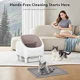 MoraRise Open-Top Self Cleaning Cat Litter Tray, Automatic Cat Litter Box with APP Control with Safety Protection - Odor-Free Waste Disposal Includes Trash Bags, Mat and Brush (White) - Image 8