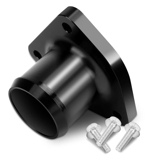 Acouto Thermostat Housing for 7.3L 1999-2003 Billet Aluminum Alloy Engine Thermostat Housing Replacement with Screws and Sealing Accessories(Black)
