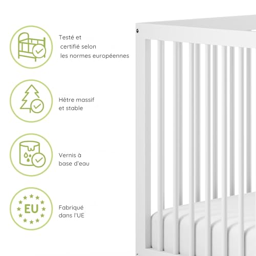Lit bébé évolutif 60x120 matelas inclus Kids Collective
