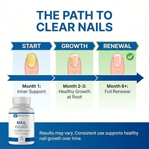 Nail Exodus - Vitality Healthy Nails - Premium Formula for Healthier Feet - 60 Capsules - Pack of 2