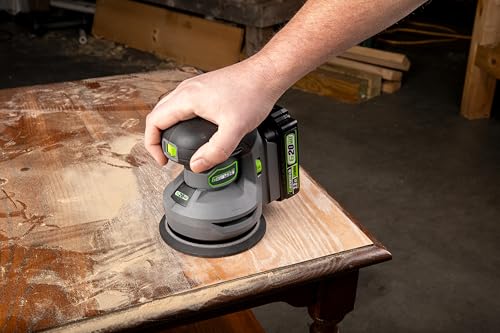 Genesis G20MAX Cordless Orbital Sander 20V 5 in. with Dust Bag, 6000 to 12,000 OPM Sandpapers, Battery, and Charger (GLROS20B) thumbnail 6