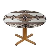 Native American Print Round Tablecloth, for Outdoor Picnic, Water Resistant Spill Proof and Washable