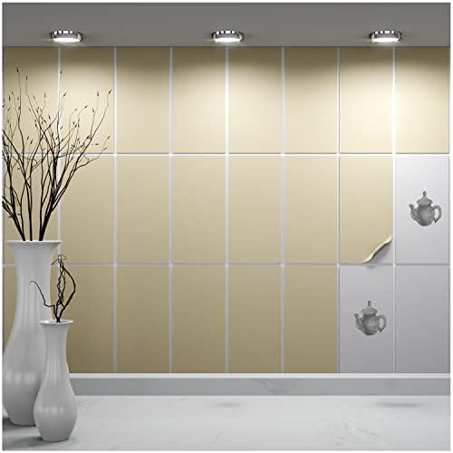 25x Fliesenaufkleber 15x15cm Beige - Selbstklebend Für Küche & Bad