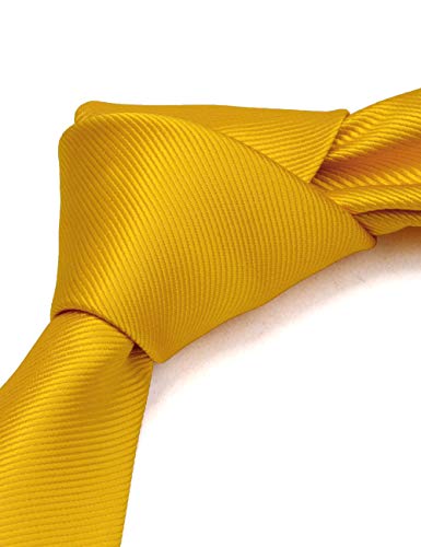 Image of GUSLESON 3.15 inch(8cm) Solid Color Necktie and Pocket Square Cufflinks Sets For Men + Gift Box