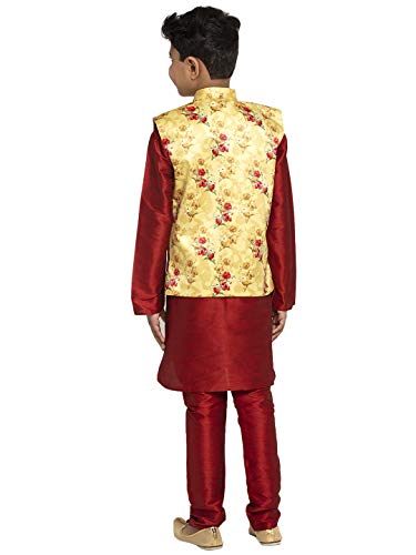 Image of KRAFT INDIA Boys Satin Printed Nehru Jacket Only